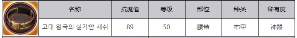 《地下城与勇士：起源》战争之王的绢丝腰带属性效果一览