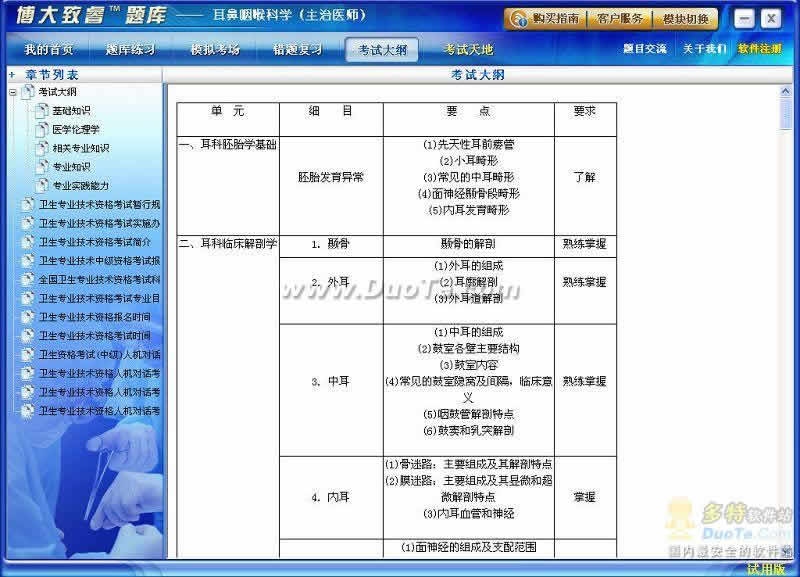 博大致睿题库之耳鼻咽喉科学（主治医师）学习系列软件下载