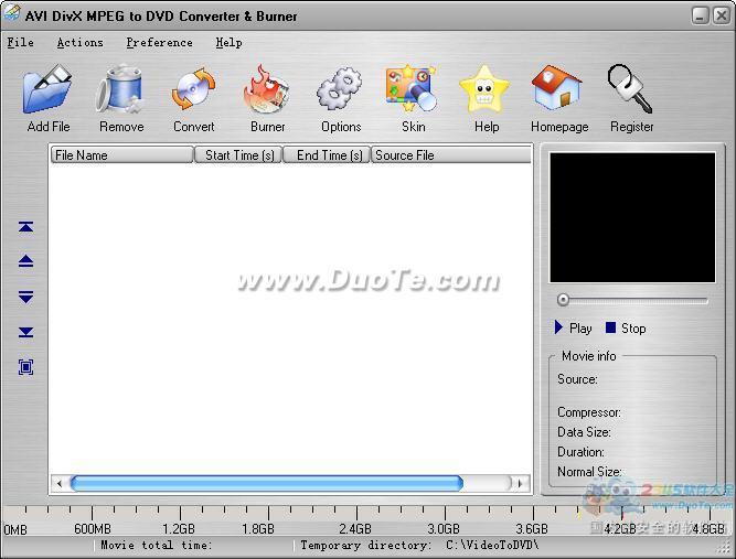 AVI DivX MPEG to DVD Converter & Burner下载