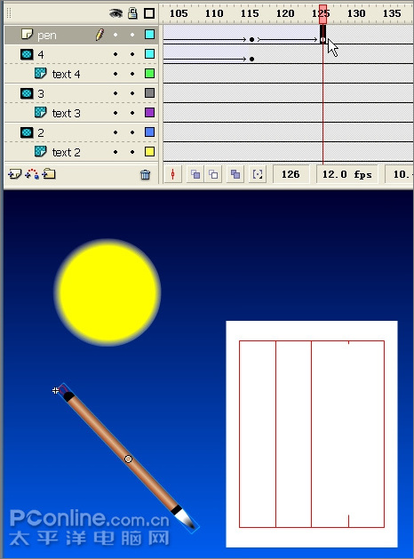 Flash教你制作月圆之夜举笔题诗动画