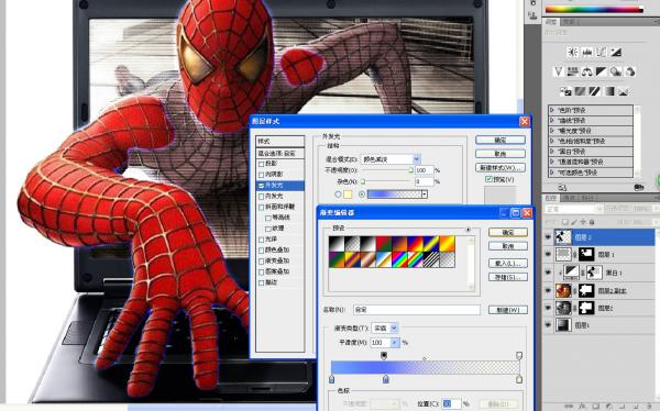 用ps制作酷炫的蜘蛛侠钻出屏幕逼真效果图