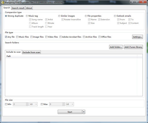 Manyprog Find Duplicate Files(重复文件查找软件)下载