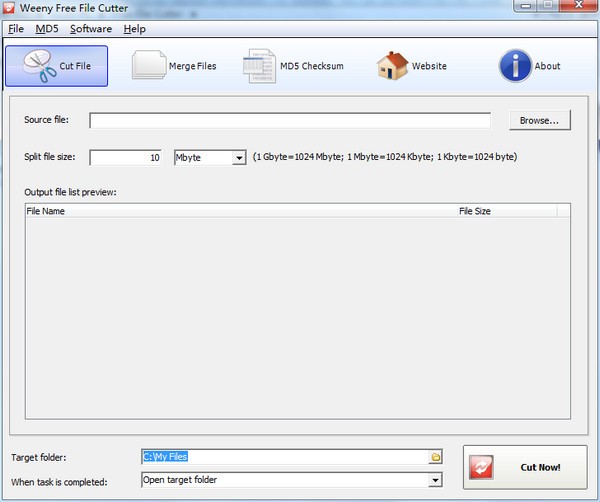 Weeny Free File Cutter(文件切割工具)下载