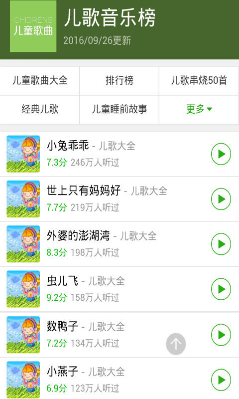 幼儿睡前必听经典儿歌曲库软件截图2