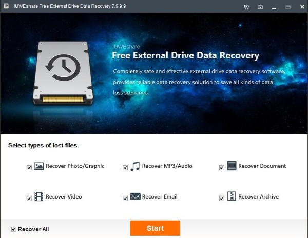 IUWEshare Free External Drive Data Recovery下载