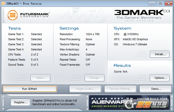 显卡性能测试工具(3dmark03)下载