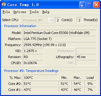 CPU温度检测软件Core Temp下载