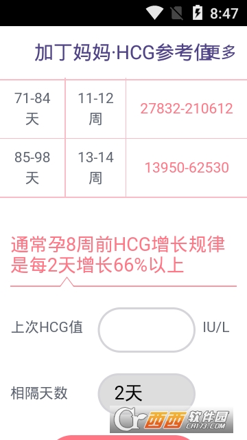 HCG参考值软件截图0