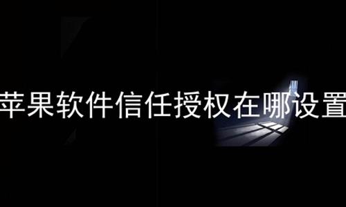 苹果软件信任授权在哪设置