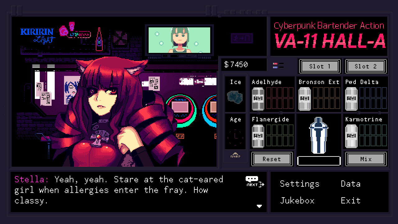 VA-11 HALL-A：赛博朋克酒保行动截图