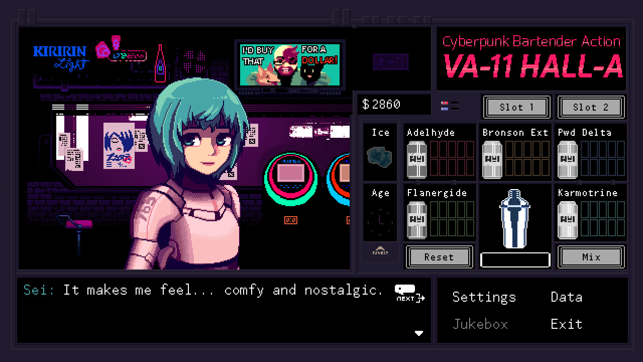 VA-11 HALL-A：赛博朋克酒保行动截图