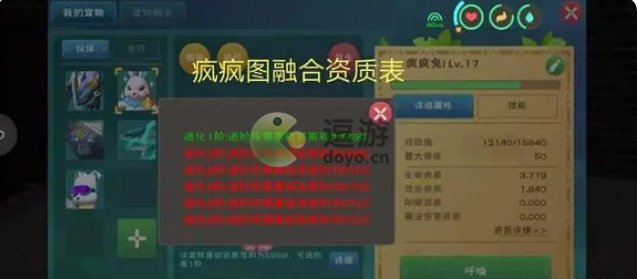 创造与魔法疯疯兔融合资质表图分享