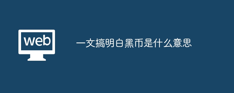 一文搞明白黑币是什么意思