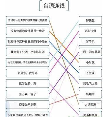 《我的文字世界》台词连线通关攻略