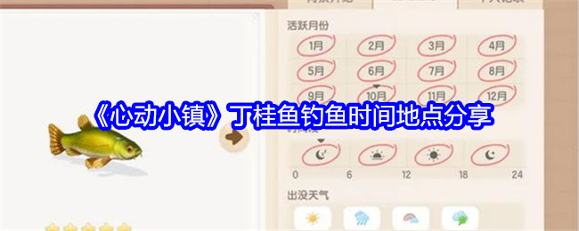 《心动小镇》丁桂鱼钓鱼时间地点分享