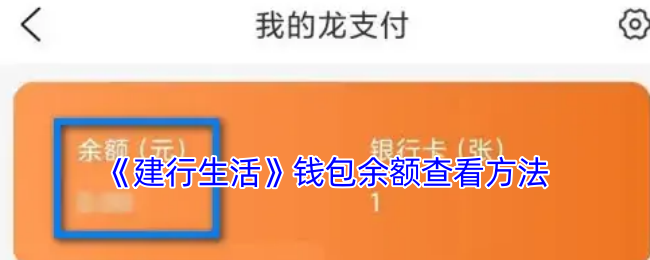 《建行生活》钱包余额查看方法