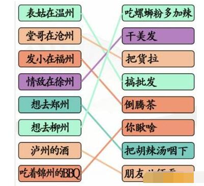 《汉字找茬王》表姑连线连线对应歌词通关攻略