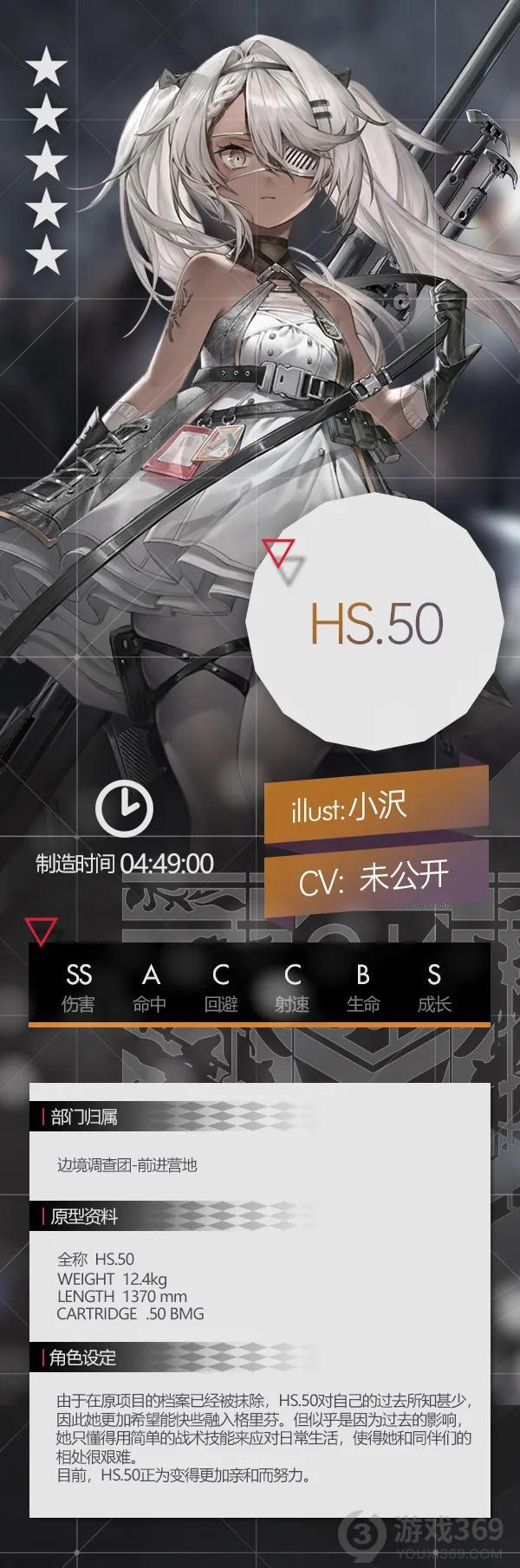 少女前线新五星步枪HS.50怎么样 少女前线新五星步枪HS.50属性解析