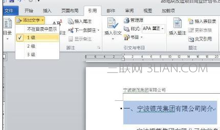 Word2010中进行插入目录的操作方法