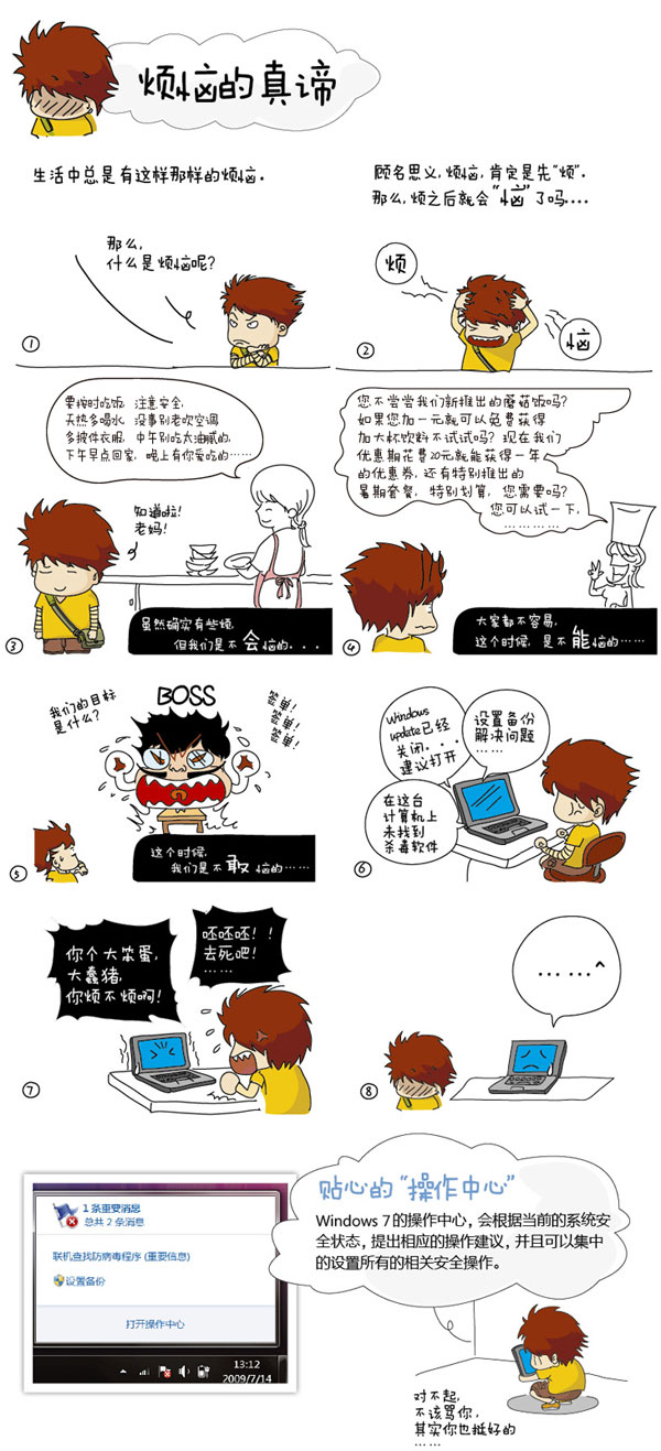 Windows 7漫画专辑：烦恼的真谛