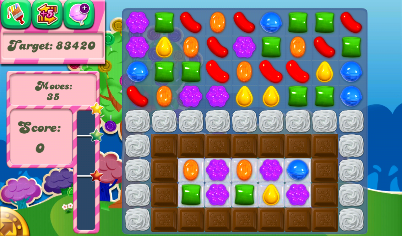 《糖果粉碎传奇Candy Crush Saga》51,52,53,54,55关过关攻略