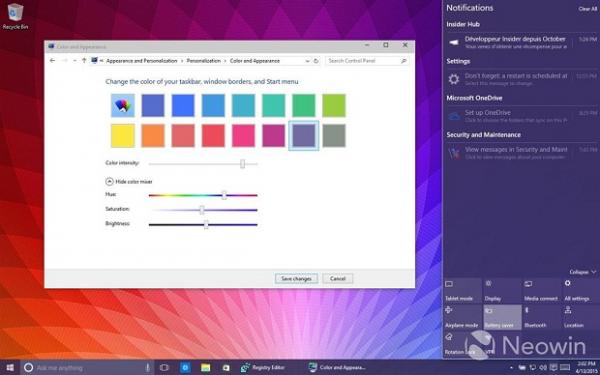 Win10 Build 10056开启多彩主题设置方法