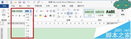 word2013罗马数字字磅的字体怎么改成中文字号