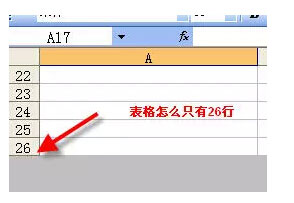 excel表格只有26行的解决方法   三联